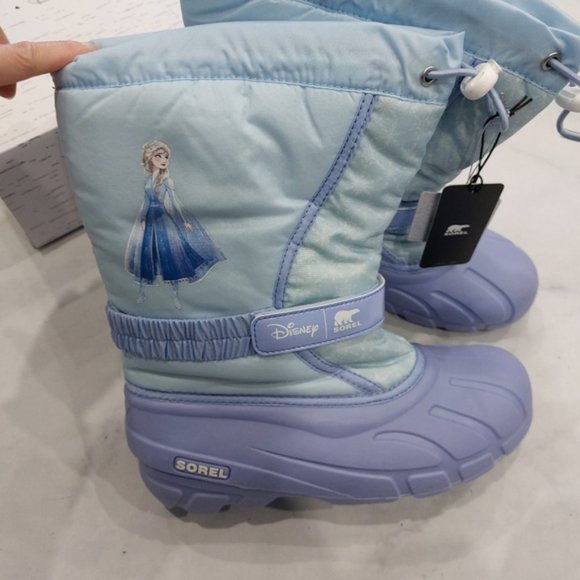 Sorel x Disney Girls Youth Flurry Frozen Elsa Snow Boots Frosted Purple - Picture 3 of 8